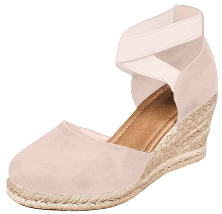 ZTFYKLIN Sandali Zeppa Vacanze Donna Da Con Zeppa, Estivi Plateau Spesso, Tacco, Casual Alla Fibbia. Tacchi Chiusi (Khaki, 36) Neri Bassi Corda Estive Espadrillas Punta Chiusa In Scarpe Oro