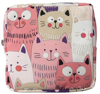 MIRKUZI Compresas, Caja/bolsa/bolsillo de almacenamiento de toallas sanitarias de color rosa, bolsa portátil impermeable para toallas sanitarias con cremallera, mini bolso de mano para mujer