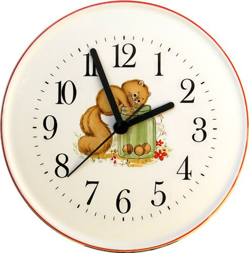 Artline Kinderuhr Eichhörnchen mit Eintopfglas Rotrand, rund, Quarzuhr