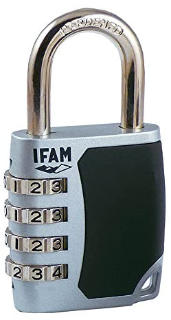 IFAM Candado Combinación Serie CS, Modelo C45S, Ideal para Bolsas, Maletas y Equipaje, Acero Cromado, Más de 1.000 Combinaciones, Seguridad y Protección