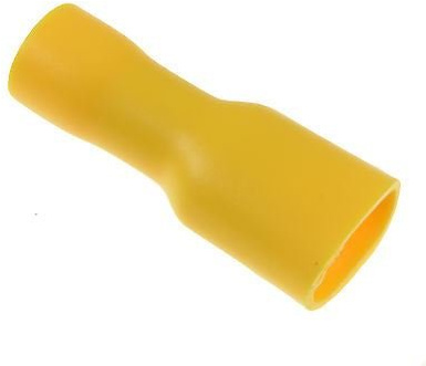50 x Yellow 6.3mm Female Fully Insulated Crimp Spade Connector 10-12 AWG Wire Cable Electrical