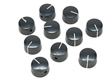 KAISH Pack of 10 Black Vintage Barrel Guitar Amplifier Knob Round Knobs with Set Screw