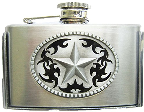 Western Star Three Ounce Stainless Steel Flask Belt Buckle Gürtelschnallen also US Stock