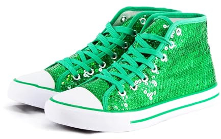 Party Factory Pailletten Schuhe, Glitzer, in unterschiedlichen Größen, für Damen und Herren, Designer Turnschuhe, Sneaker für Karneval