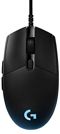 Logitech G PRO Ratón Alámbrico Gaming con Cable, Captor HERO 25K, 25,600 DPI, RGB, Peso Ultra Reducido, 6 Botones Programables, Memoria Integrada, PC/Mac - Negro