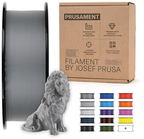 Prusament 3D-Drucker Premium Filament PLA Galaxy Silver 1,75 mm – 1 kg | Hochpräzision ±0,02 mm – Einfach zu drucken – Warping-arm – Verwicklungsfrei – Ideal für Anfänger & Profis