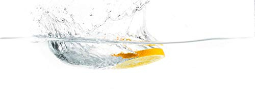 levandeo Glasbild 30x80cm Wandbild Glas Frucht Fruit Orange Küche Deko Wanddeko Küchendeko Wasser