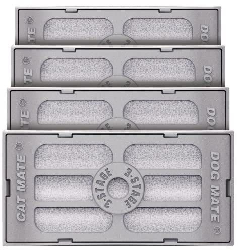 Cartouches Filtrantes Cat Mate à 3 Étapes : Adaptées à Toutes Les Fontaines Cat Mate, Dog Mate et Closer Pets (Paquet De 4)