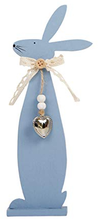 Lazzboy Osterhase Exquisite Premium Holzanhänger hängende Dekoration(Blau,Ca 3x7x25cm)