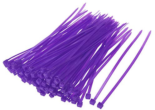 sourcing map Nylon Cable Ties 4 Inch Self-Locking Zip Ties 0.09 Inch Width Purple 100pcs