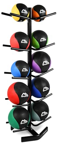 MSPORTS Balón medicinal I para 10 pelotas de gimnasia, estante para balones medicinales