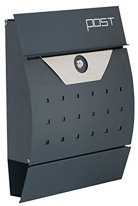 Phoenix Safe Company – MB0122KA Estilo Front Loading Letter Box - Key Lock, 2 Keys Supplied - Weatherproof - Graphite Grey Finish - Secure Lock Box - 3kg