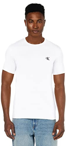Calvin Klein Jeans Men's CK Essential Slim TEE, Bright White, L