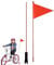Fahrrad Sicherheitswimpel Kinder Fahrrad Sicherheit Dreiecksflagge mit Halterung Wasserdicht Rot Fahrrad Wimpel für Jungen Mädchen Radfahren (1,2 höhenverstellbar)