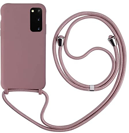 MEVIS Schutzhülle kompatibel mit Samsung Galaxy S20, Halskette für Handyhülle, schmal, stoßfest, verstellbar, mit Lanyard, Farbe Lotus