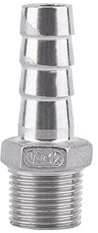 Raccordi portagomma Raccordo tubo portagomma in acciaio inossidabile Adattatore terminale filettato maschio Raccordo per tubo aria Raccordo terminale Barb(3/8x12mm)