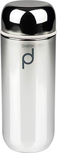 DrinkPod Doppelwandige Metallische Isolierflasche aus Edelstahl – 200ML, 6 Stunden Heiß/Kühl Auslaufsicher BPA-Frei, Hochglanzpolitur, Reisetasse, Trinkflasche, unterwegs Trinken