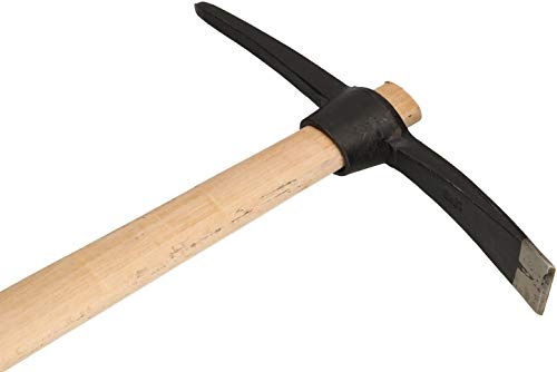 KOTARBAU® Azada en cruz (1,5 kg, 440 mm, con mango de madera, pionera, pionera, pionera, pionera, pionera, pionera, plana, para aflojar suelos duros)