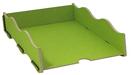 Werkhaus SON 106615 Ablagekorb mit Wellenrand Grün Briefkorb Briefablage Ablagebox