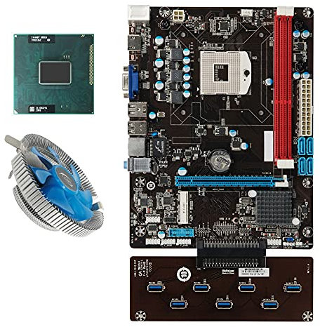 QS8-BTC 8 GPU Graphics Card Motherboard with CPU Ethereum ETH Mining with 1 year guarantee (Motherboard+CPU+CPU Cooler)