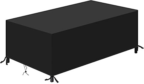 Furniture Cover Cube Garden Waterproof 81x41x28inch, Oxford Fabric Weatherproof, dust, moisture Easy-to-install tension band Patio Large Extra Large Garden Black