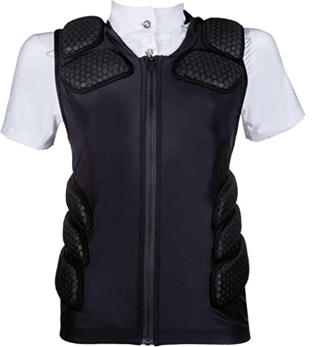 HKM Herren Shelter Sicherheitsweste, 9100 schwarz, XS=125-140 cm Körpergröße