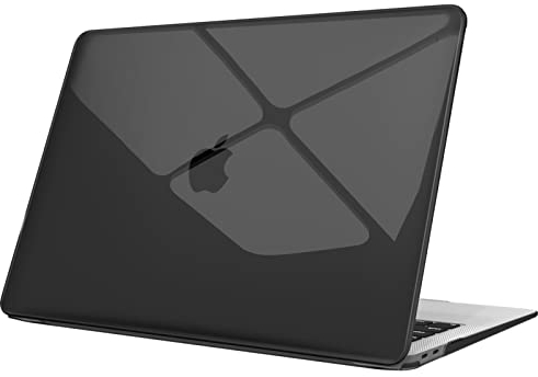 Fintie Hülle kompatibel mit MacBook Air 13 (2018-2020 Version) A2337(M1)/A2179/A1932, Ultradünne Hartschale Schutzhülle Snap Case, Schwarz