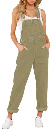 Roskiky Salopette da Donna Tuta Donna Intera Tuta Jeans Donna Salopette Casual Stretch Denim Donna Jeans Tuta Con Tasche, Ardesia Verde A, Xxl Tuta Intera Donna