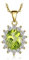 JewelryPalace Oval 2.2ct Echt Peridot Prinzessin Diana Kate Middleton Kette Anhänger, Schmuck Set Grün, Halsketten Damen Silber 925 Collier Edelstein Mädchen, Ketten für Frauen Geschenk Vergoldet 45CM