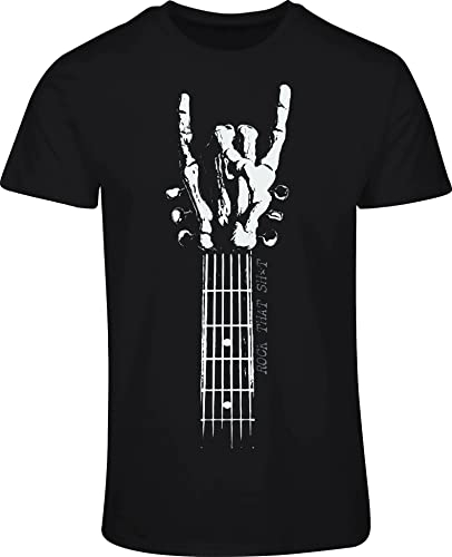Heavy Metal T-Shirt - Rock That - Rock 'n' Roll Shirt Herren Männer - Gitarre - Metalhand - Devil Horns - Mano Cornuta - Rock Musik (5XL)