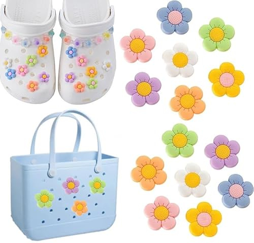Guidre 14 Stücke Schuh Charm Krokodil Anhänger Schuh Anstecker Dekoration Clog Dekor für PVC Shoe Charms, Niedliche Blumen Schuhanhänger für Mädchen und Jungen Charm für Kinder Erwachsene