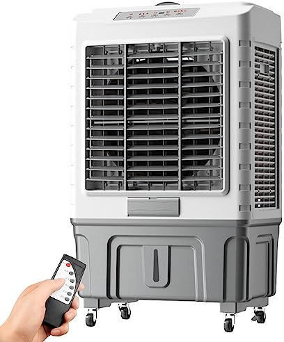 Condizionatore Portatile Senza Tubo, 3 Velocità Del Vento, Serbatoio Dell'acqua da 50 Litri, con 6 Contenitori per il Ghiaccio e Telecomando, Timer 1-7 Ore, per Dormitorio Dell'ufficio Domestico ( Siz