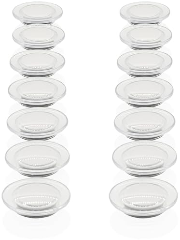 PYJLBX Fridge Magnets - 14 Pack Strong, Heavy Duty, Transparent Cute Round Mini Magnets for Whiteboard, Fridge, Notice Board, Office (White)