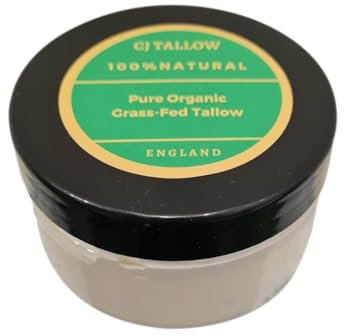 Pure Organic Beef Tallow Face Cream & Moisturiser | Your Natural Skin Care | Moisturise Deeply, Support Repair, Soothe Irritation, Strengthen Barrier, Anti-Aging | Made in UK by (CJ TALLOW) 60ml
