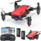 SIMREX X300C Mini Drohne mit Kamera 720P HD FPV, RC Quadcopter faltbar, Höhenhaltung, 3D-Flip, Headless-Modus, Schwerkraftkontrolle und 2 Batterien, Geschenke für Kinder, Erwachsene, Anfänger, Rot