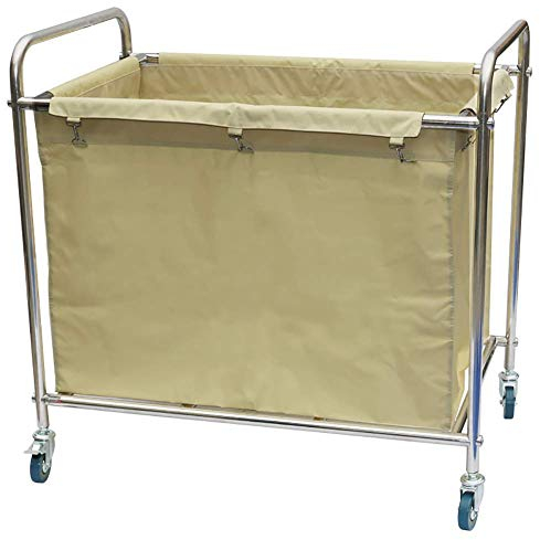 DWJART Trolley auf Rädern, Werkzeug-Hotel-Wäschesortierwagen, Lobby-Wäschewagen mit Universalbremsrad, Zimmerservice-Rollwagen, gelb, Abnehmbarer Bezug
