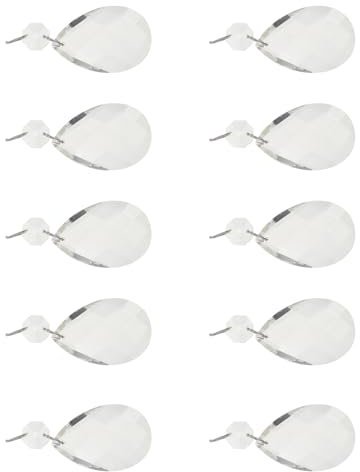 Hemobllo 10st Kristall-anhänger Kristalllampe Vorhang- Diy- Girlande Hängende Perlenvorhänge Deckenverkleidung Girlande Aus Glasperlen Diy Dekorative Facettenreich Ringe Weißer Kristall