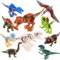 Necdeol Dinosaurier Block Spielzeug Set, 11 Stück Realistisches Dino Figuren Spielset, Enthalten Tyrannosaurus Rex, Triceratops, Flugsaurier, Dinosaurier Pädagogisches Spielzeug ab 3 4 5 6 7 8 Jahre