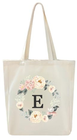 Bolsa de lona, bolsa de regalo personalizada con 26 letras A-Z, bolsa de compras ecológica reutilizable, bolsa de regalo, adecuada para bodas, cumpleaños, eventos, fiestas, vacaciones en la playa.