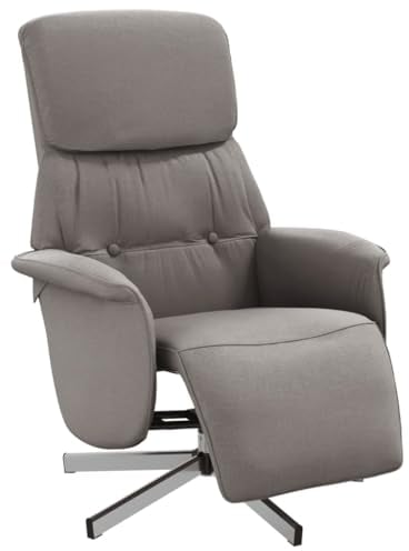 vidaXL Fauteuil Inclinable avec Repose-Pieds, Siège avec Accoudoirs, Chaise de Relaxation avec Dossier, Meuble de Salon, Moderne, Taupe Tissu