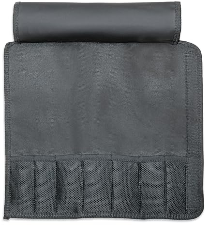 F. DICK Textil-Rolltasche ohne Inhalt (Rolltasche für Garnierwerkzeuge, Tasche unbestückt, mit 7 Fächern, Messertasche schwarz) 81061010