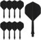 CyeeLife integriertes Dart Flights und Dart Schäfte, Precision Moulded 2-In-1 Dart Flights and Dart Shafts,Dart Stem,Professional Dart Accessories,Pack of 9 (Schwarz)