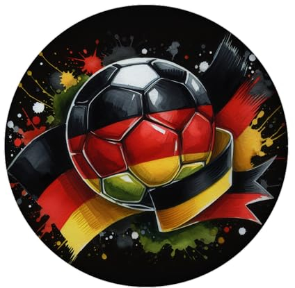 speecheese Fußball Deutschland Flagge Magnet mit Flaschenöffner rund 2024 Fanartikel Sport Begeisterung Ball in Schwarz-Rot-Gold Fußball Liebe