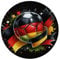 speecheese Fußball Deutschland Flagge Magnet mit Flaschenöffner rund 2024 Fanartikel Sport Begeisterung Ball in Schwarz-Rot-Gold Fußball Liebe