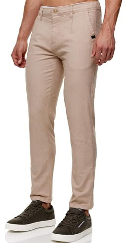 Indicode Herren INRemy Chinohose aus Baumwollmischung | Herrenhose Freizeithose für Männer Cornstalk, 38/34