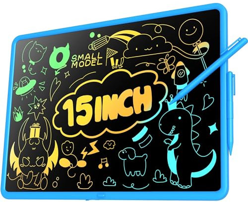 0 SMALL MODEL LCD Writing Tablet - 15 Inch Large Doodle Board, Rechargeable Drawing Pad for Kids & Teens, Learning Toys for 3-10+ Year Old Boys & Girls, Birthday & Christmas Gifts, Blue Travel Toys