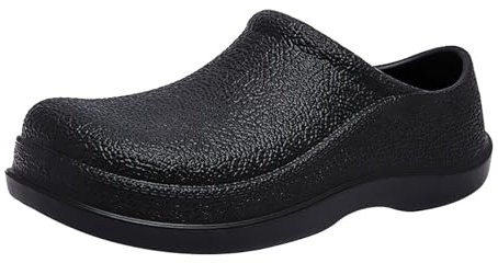 Stivali di gomma da uomo 46, impermeabili, corti, da giardino, unisex, per adulti, da cucina, da lavoro, da cucina, antiscivolo, impermeabili, in gomma, Nero , 46 EU