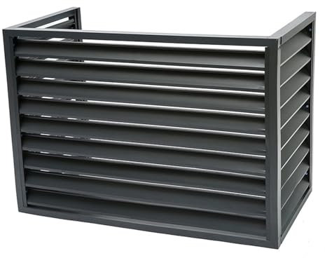 Aluminio Aire Acondicionado Y Bomba De Calor, Mini Split Cubierta De Aire Acondicionado, Reducción De Ruido Cubierta De Unidad AC Para Interiores Interior Y Exterior,100x70x50cm, Black