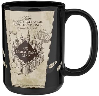 Zak Designs Harry Potter einzigartige Keramik-Kaffeetasse mit Farbwechsel für heiße Getränke, Sammlerstück, Andenken (425 ml, Karte des Rumtreibers)