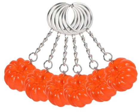 WHAMVOX 6stücke Halloween Schlüsselanhänger Miniatur Kürbis Für Rucksäcke Taschen Und Dekoration Sicher Und Langlebig Für Halloween Und Feste